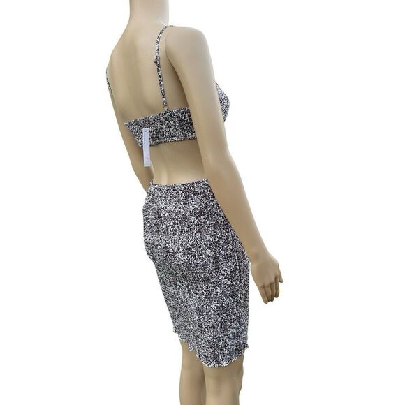 Blush BJ Women Floral V-Neck Spaghetti Strap Dress Summer  Cut-Out Brown & Cream - Picture 12 of 12